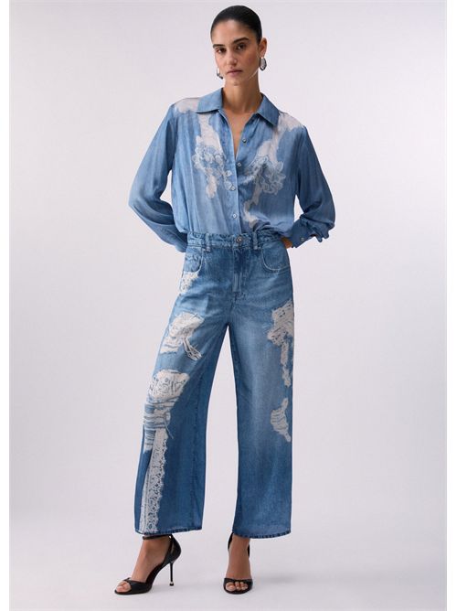 Pantaloni flare con stampa digitale LIU JO | UA6312T5958/79044